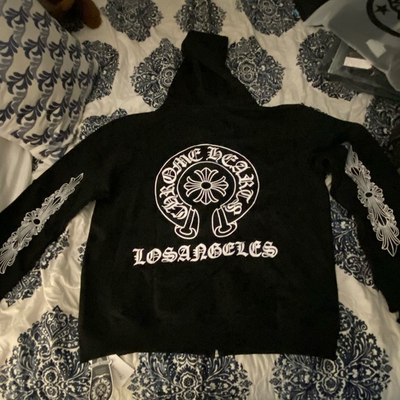 Chrome Hearts Black Hoodie with White Graphics - Picture 3 of 6